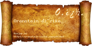 Orenstein Őzike névjegykártya